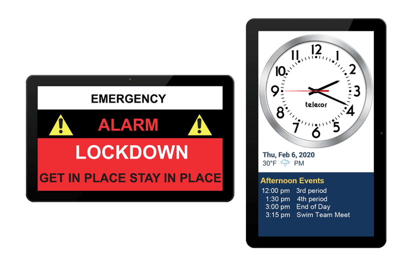 A facility with synchronized digital and analog clocks, master controller interface, and networked time displays
